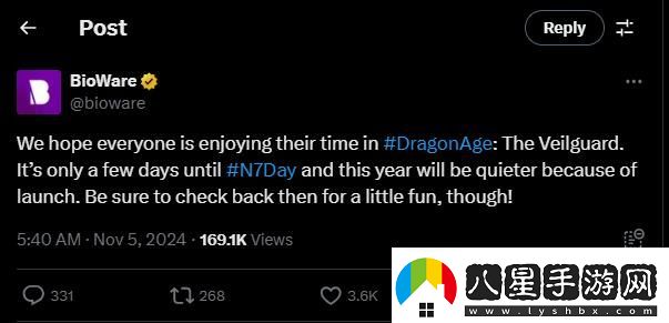 N7日臨近BioWare強(qiáng)調(diào)不會(huì)有質(zhì)量效應(yīng)5的重大更新內(nèi)容發(fā)布