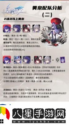 崩壞星穹鐵道黃泉平民陣容搭配推薦